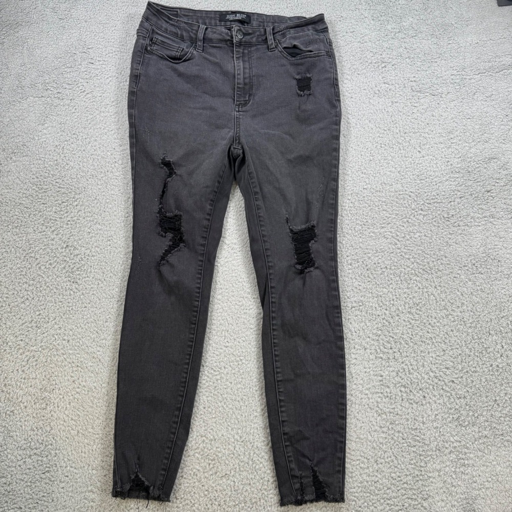 Judy Blue Los Angeles Women's Gray‎ Distressed Skinny Jeans Size 13 31